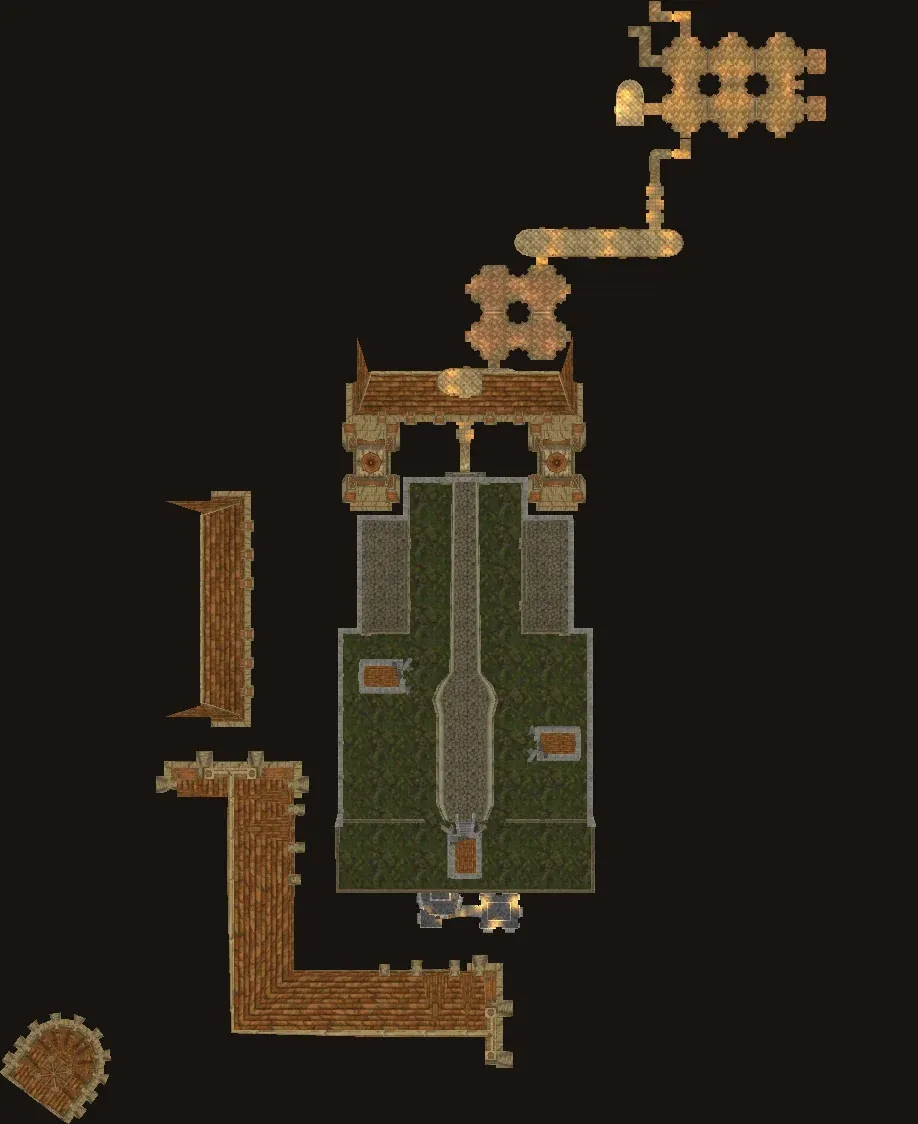 Das Innere von Scharlachrotes Kloster: Friedhof aus dem Beta-Client von WoW Forever