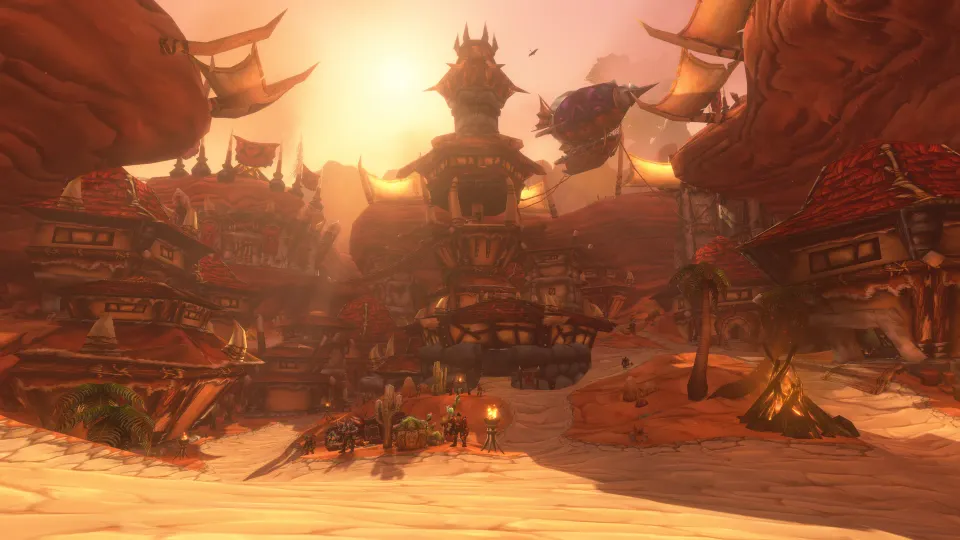 Orgrimmar im warmen Abendlicht in World of Warcraft: Forever