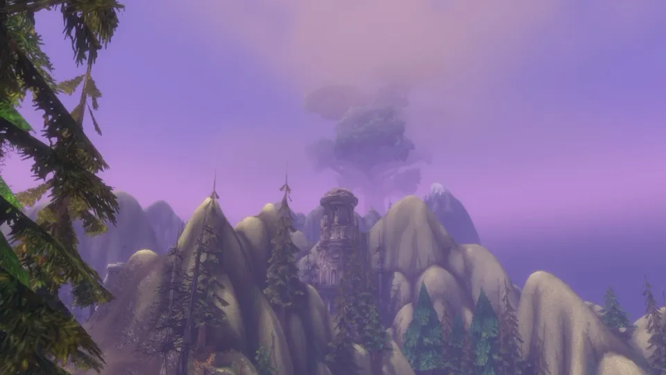 Mountains of Mount Hyjal in World of Warcraft: Forever