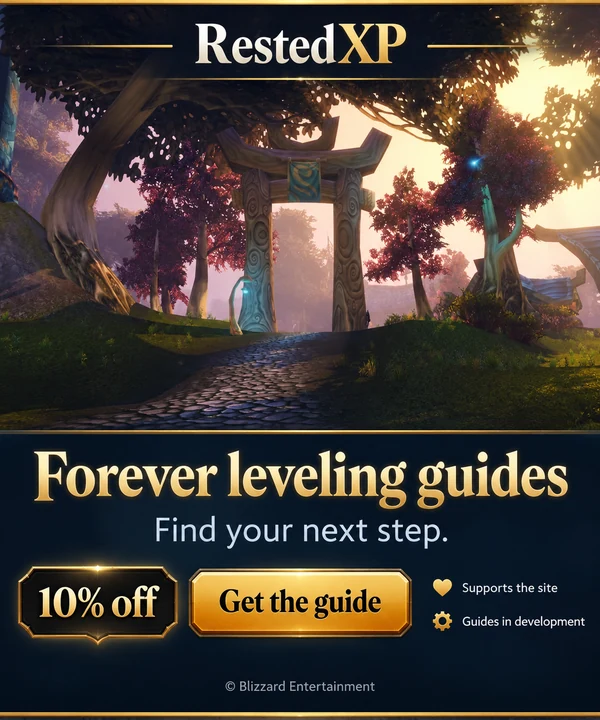 RestedXP-Levelguides für Forever. 10% Rabatt. Unterstützt die Website.